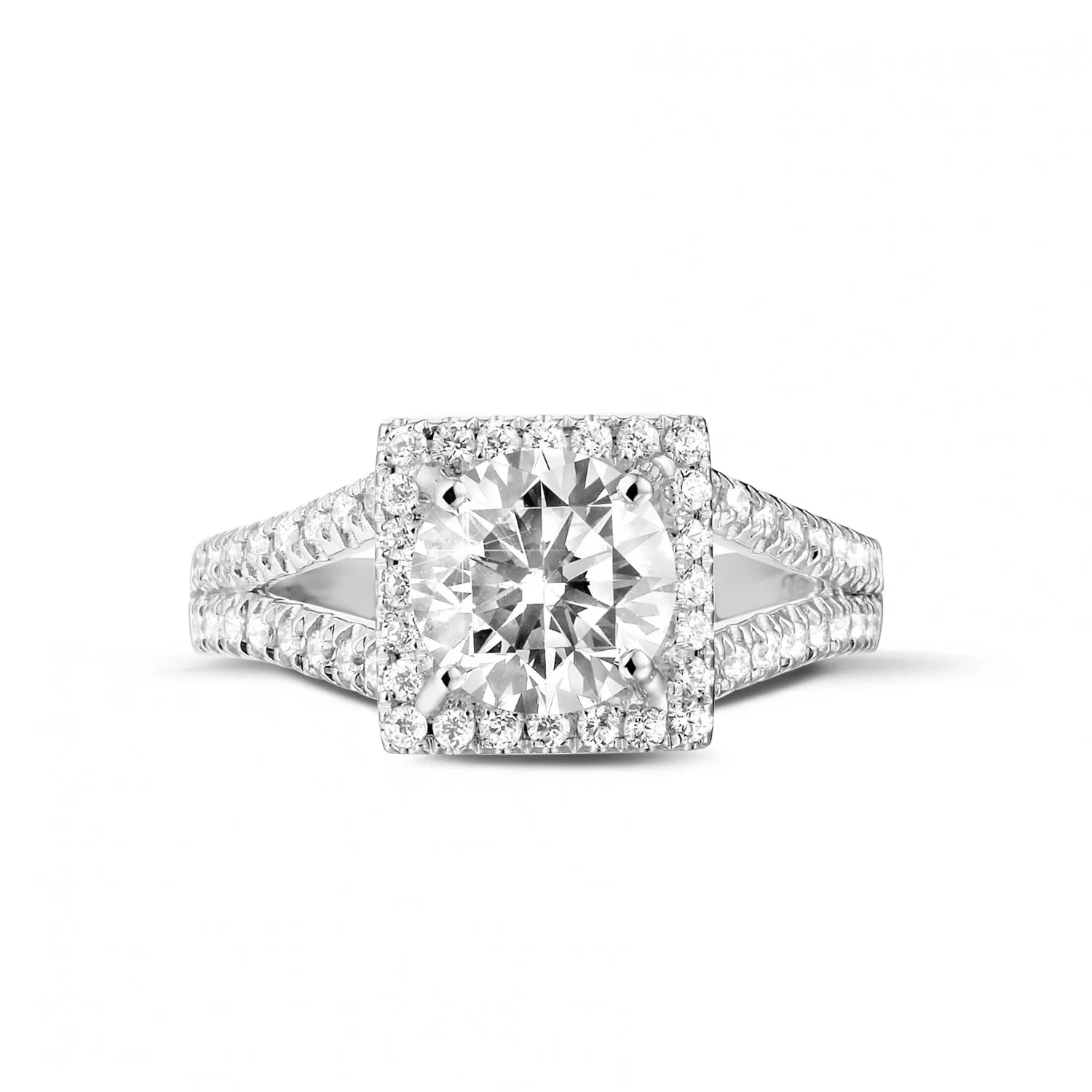 1.50 quilates anillo de platino de diamantes con diamantes en los lados 