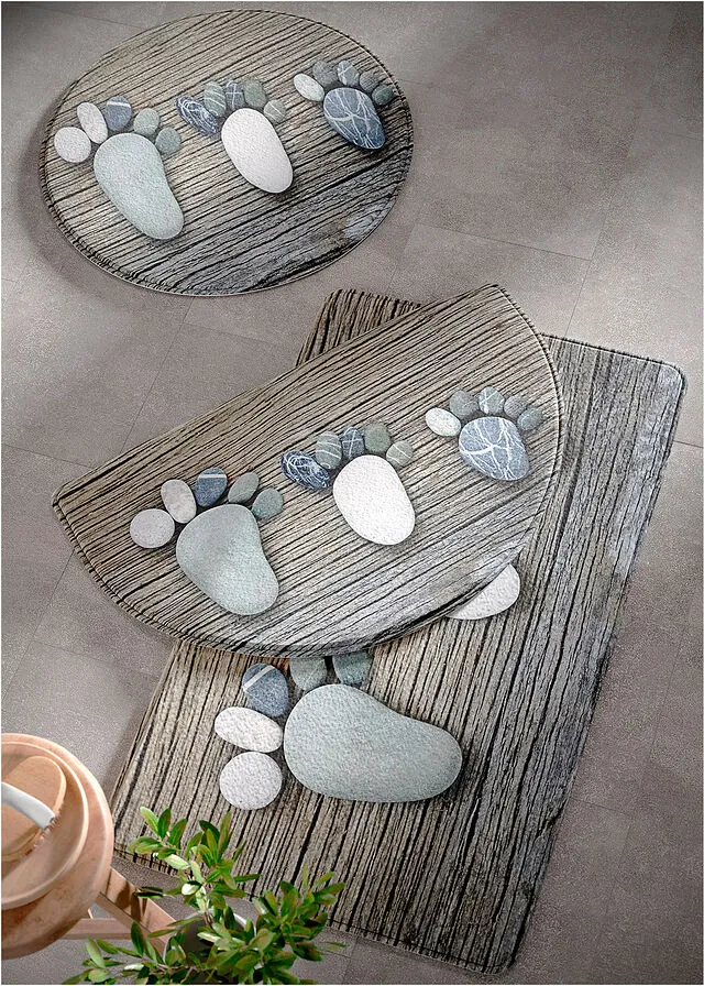 Alfombra de baño con espuma viscoelástica Gris