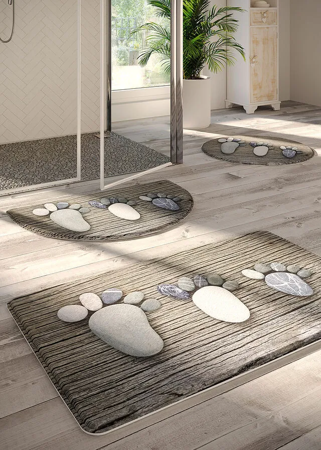 Alfombra de baño con espuma viscoelástica Gris