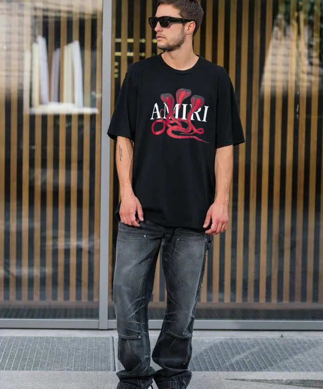 AMIRI BLACK SNAKE PRINT TSHIRT