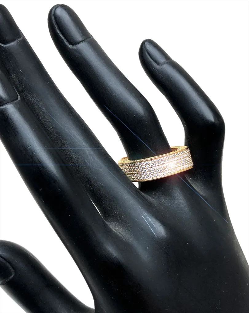 ANILLOS CUADRADOS DE MUJER EN ALTA BISUTERIA CON PAVES ORO