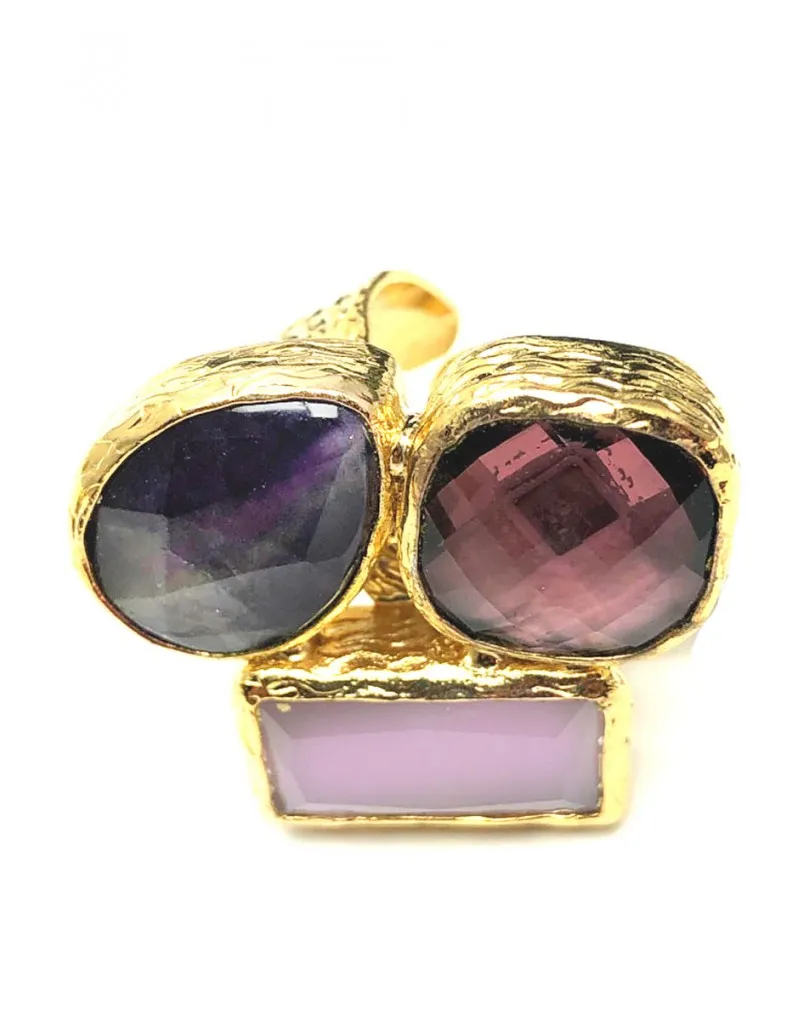 ANILLOS DE MUJER CON BAÑO DE ORO Y PIEDRAS PARA INVITADAS