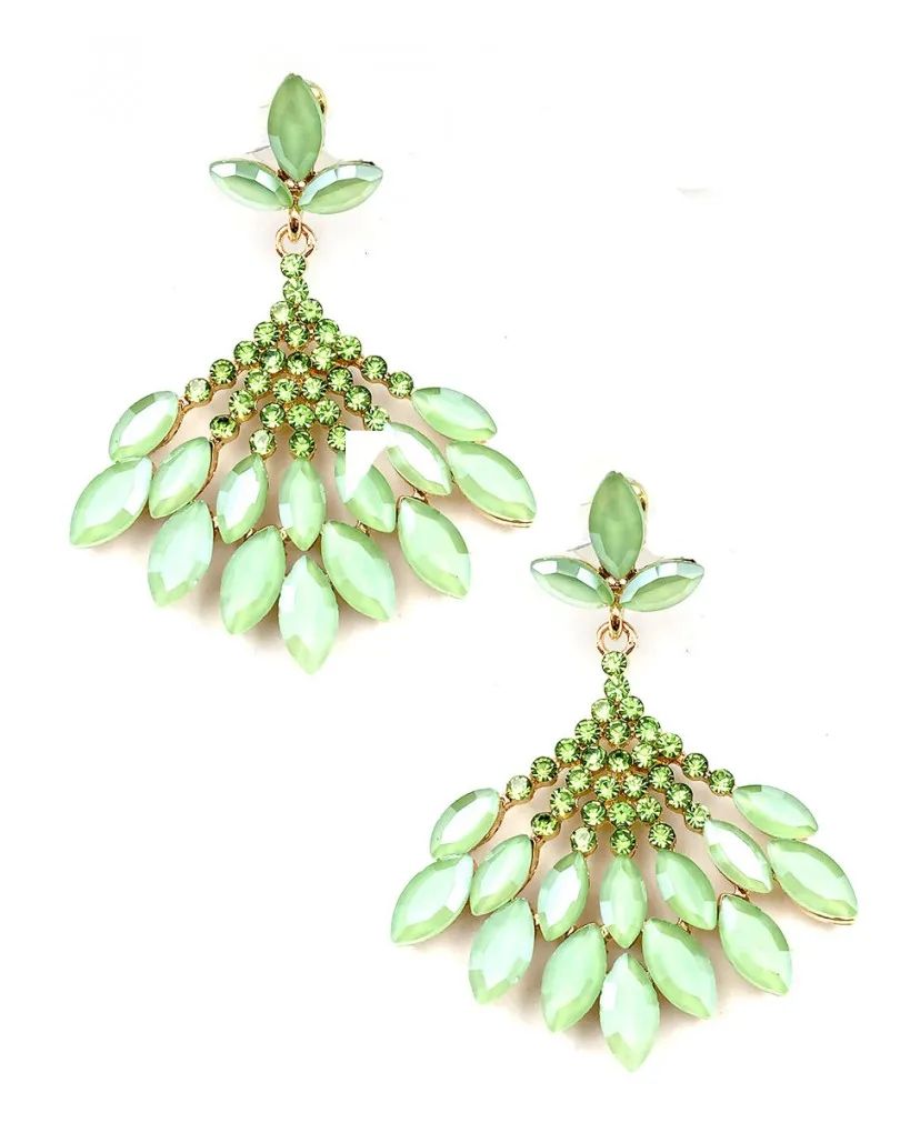 ATRACTIVOS PENDIENTES VERDES LARGOS DE FIESTA Y BODA