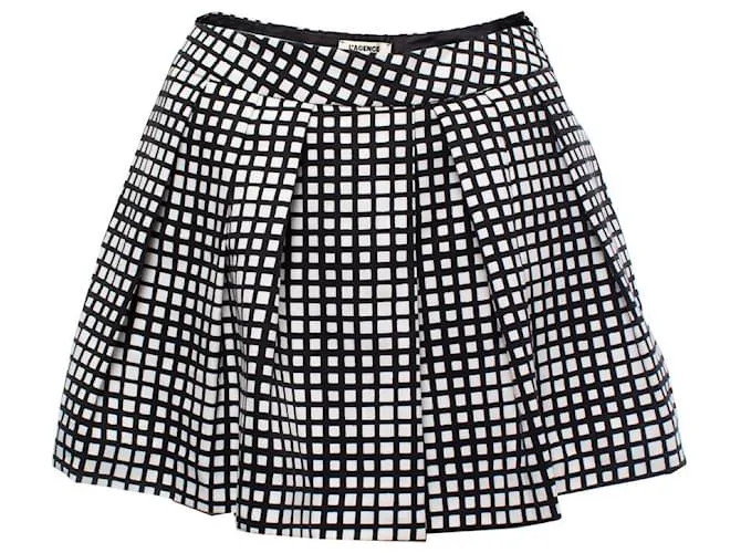 Autre Marque La agencia, falda pantalón a cuadros en blanco y negro 