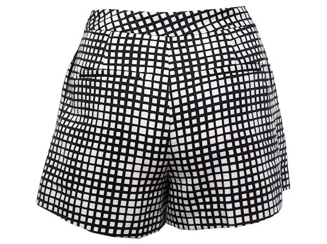 Autre Marque La agencia, falda pantalón a cuadros en blanco y negro 