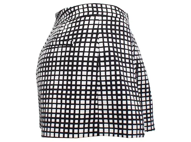 Autre Marque La agencia, falda pantalón a cuadros en blanco y negro 