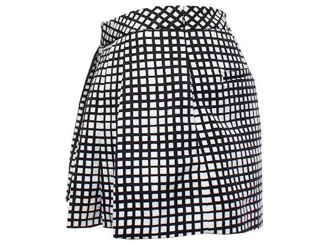 Autre Marque La agencia, falda pantalón a cuadros en blanco y negro 