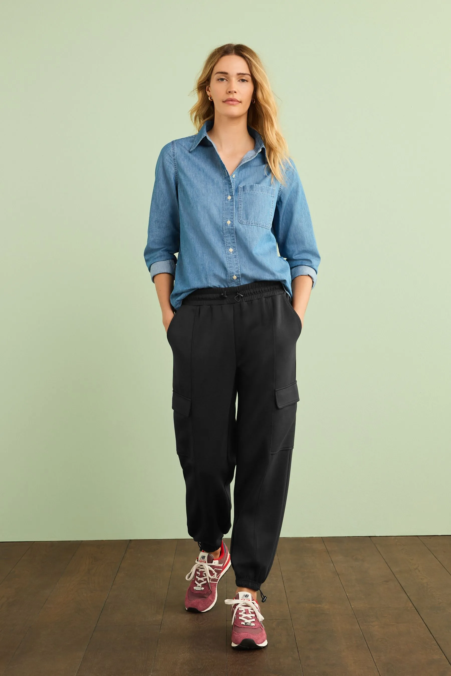 AZUL MEDIO  100% COTTON DENIM SHIRT