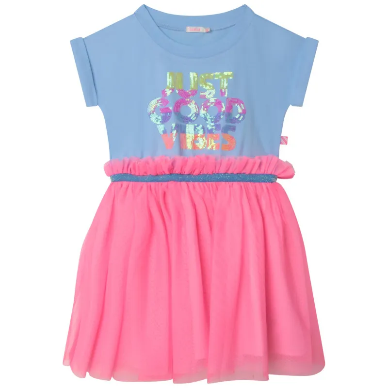 BILLIEBLUSH Vestido bimateria manga corta
