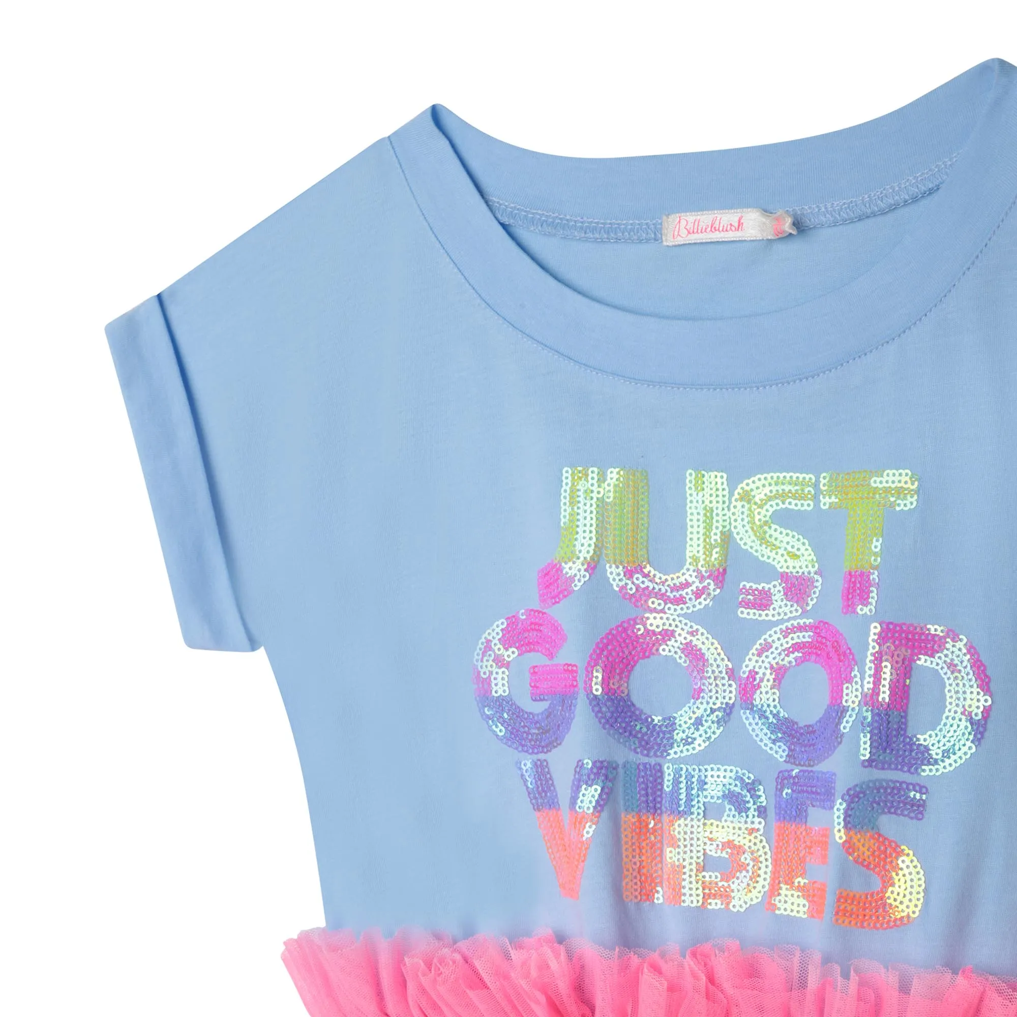BILLIEBLUSH Vestido bimateria manga corta