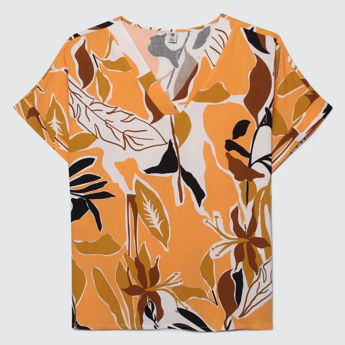 Blusa Estampada Con Escote En V