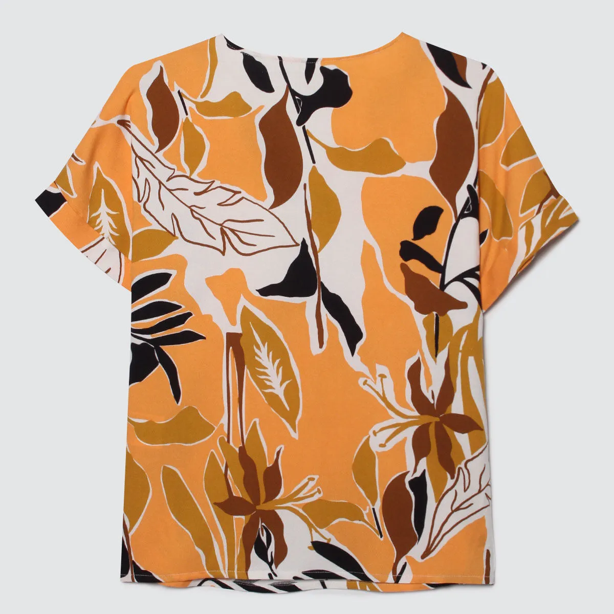 Blusa Estampada Con Escote En V
