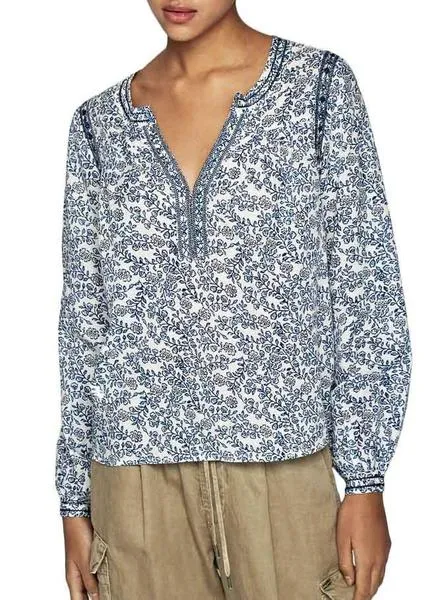 blusa pepe jeans kasia azul para mujer