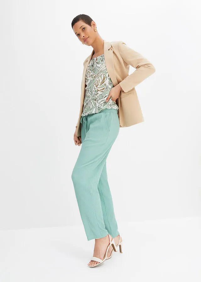 Blusa tipo túnica menta con flores