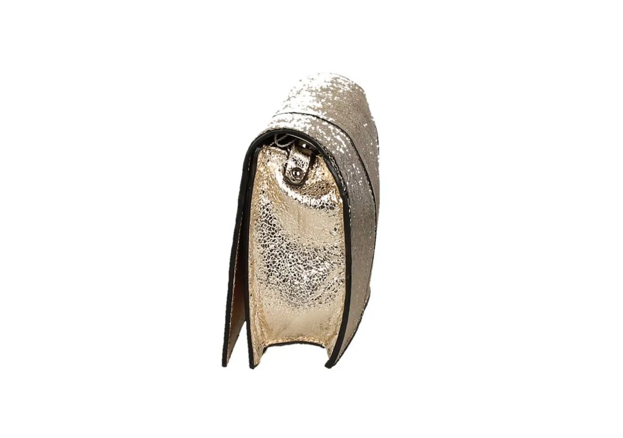 Bolso Oro Bandolera Amarilla Con Tapa