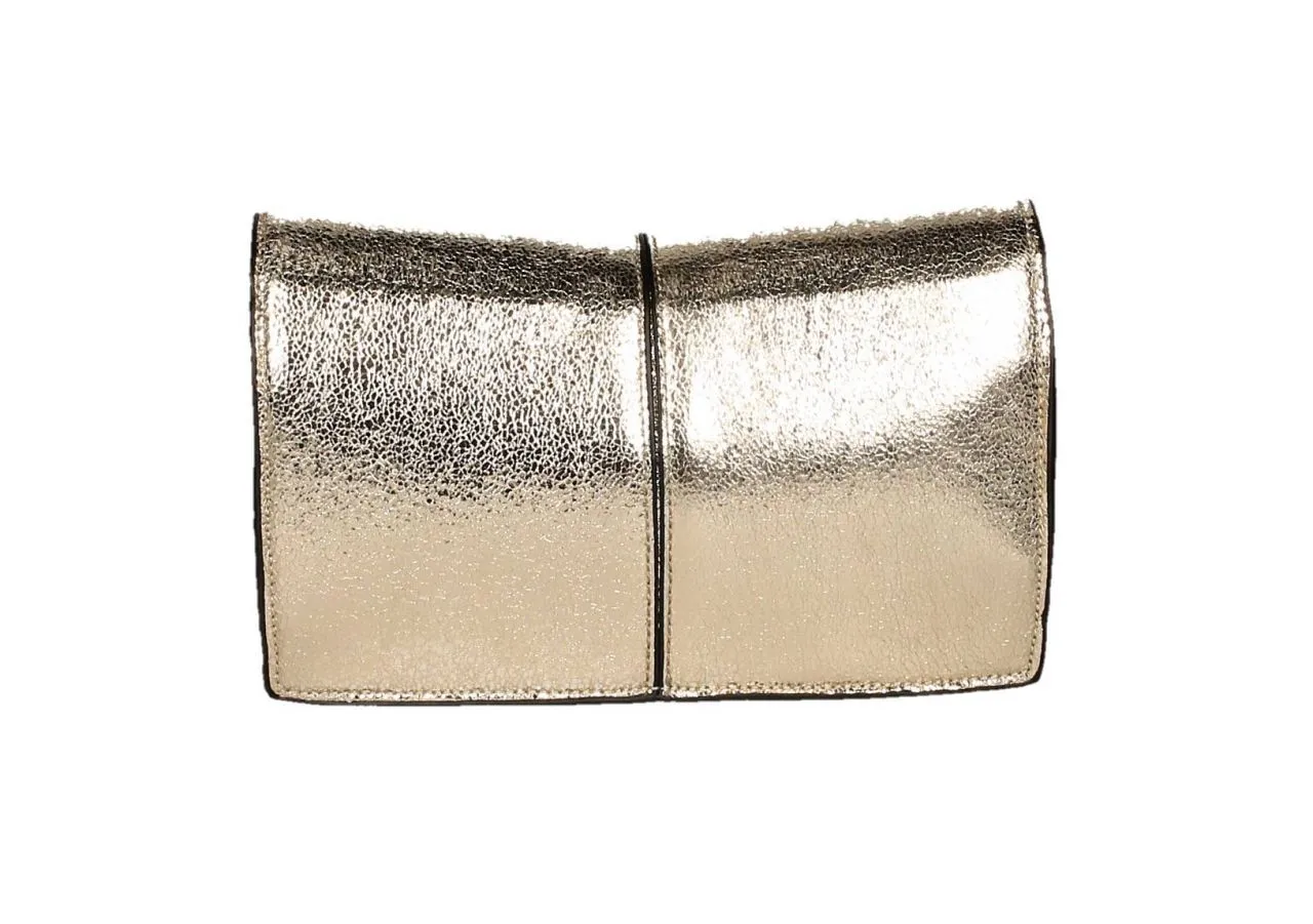 Bolso Oro Bandolera Amarilla Con Tapa