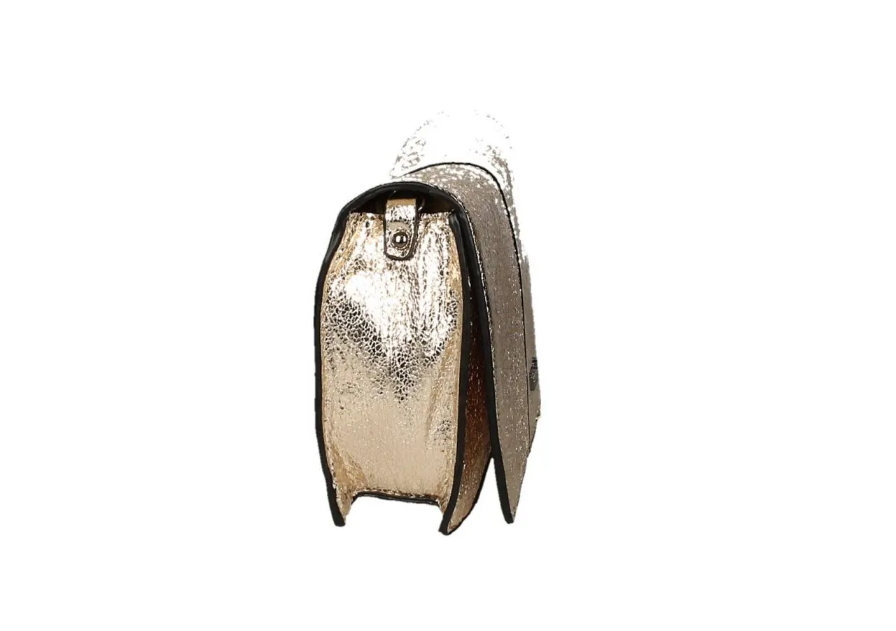 Bolso Oro Bandolera Amarilla Con Tapa
