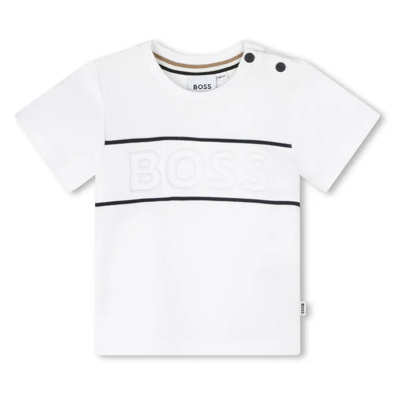 BOSS Camiseta bordada manga corta