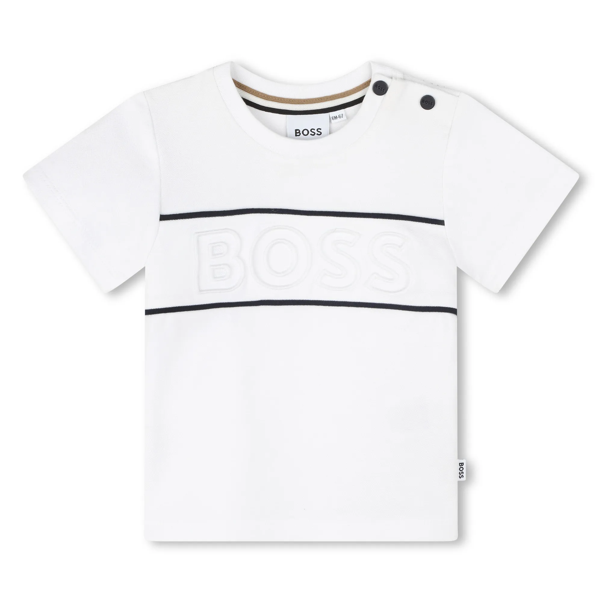 BOSS Camiseta bordada manga corta