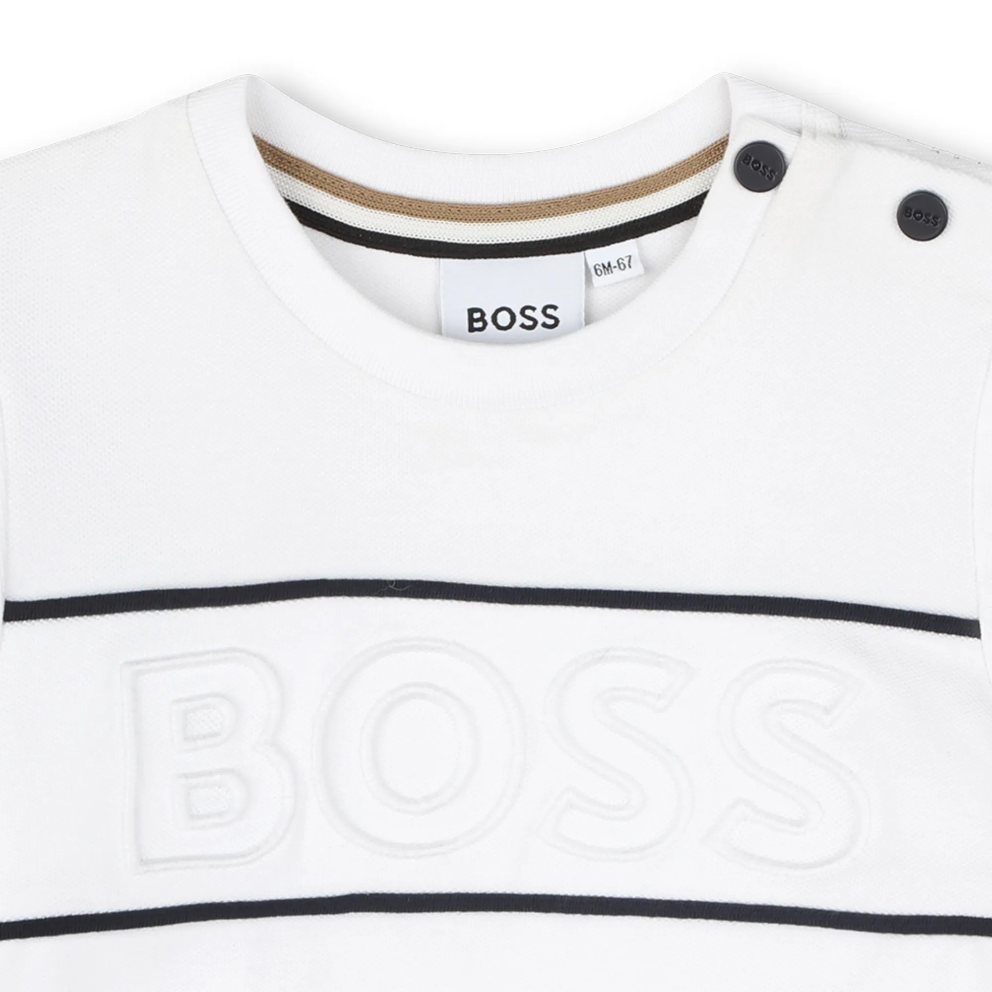 BOSS Camiseta bordada manga corta
