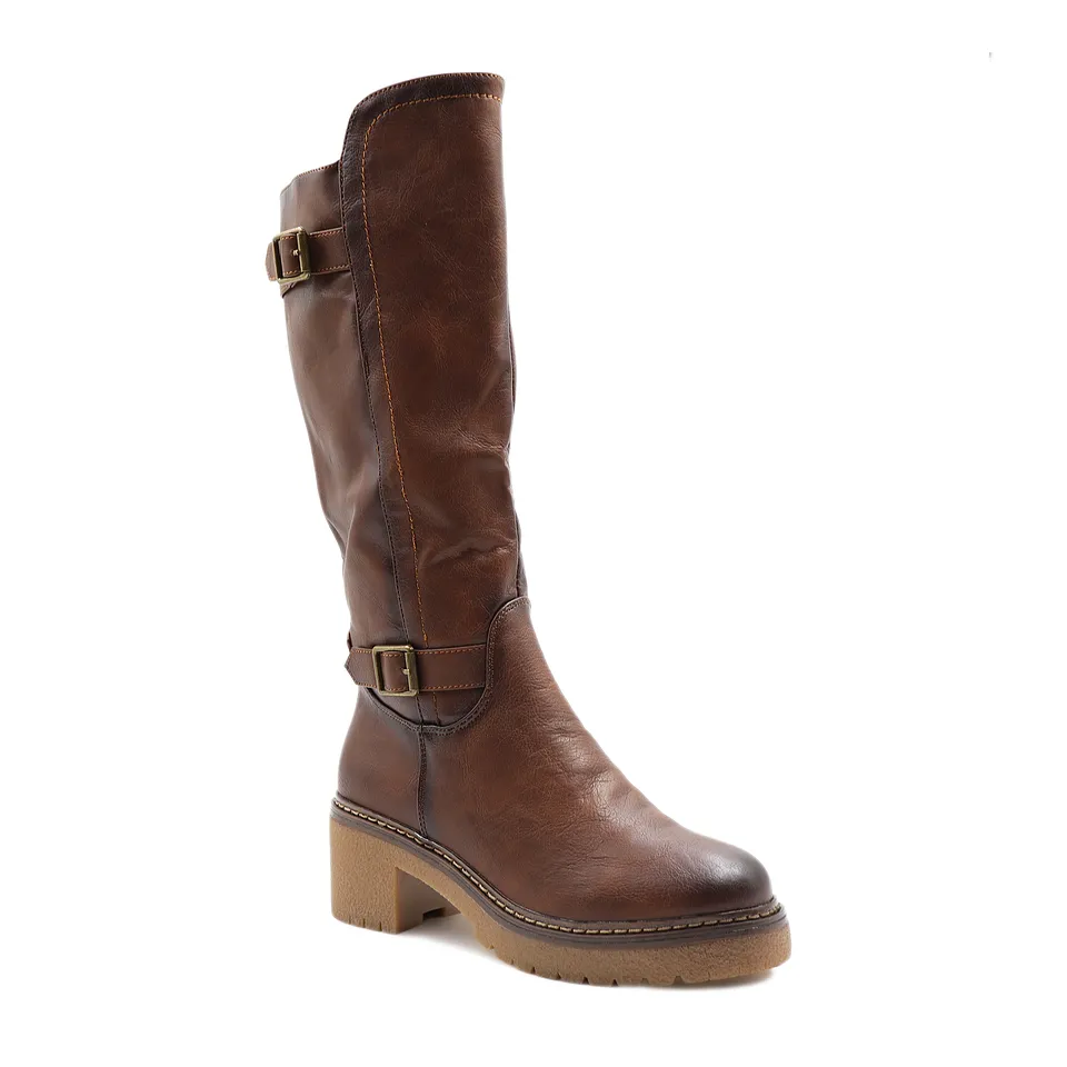 Bota Moda Coñac Elasticada 03
