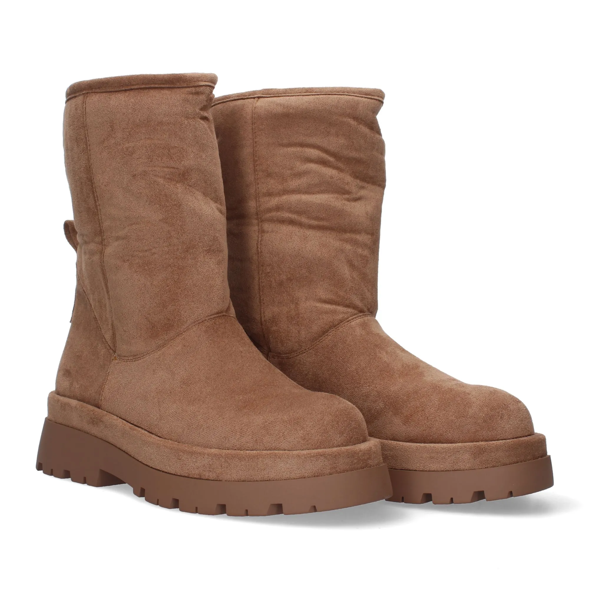 Botas planas estilo autralianas forradas de pelo mujer color marrón