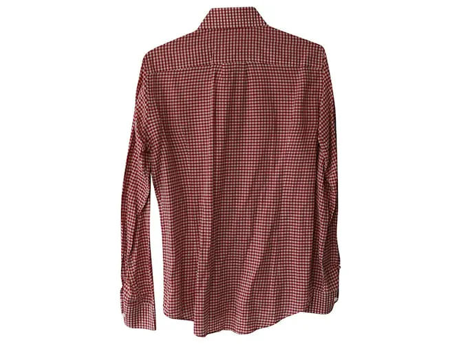 Bottega Veneta Camisa a Cuadros en Algodón Rojo Roja 