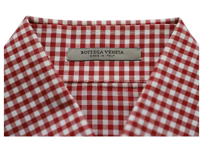 Bottega Veneta Camisa a Cuadros en Algodón Rojo Roja 