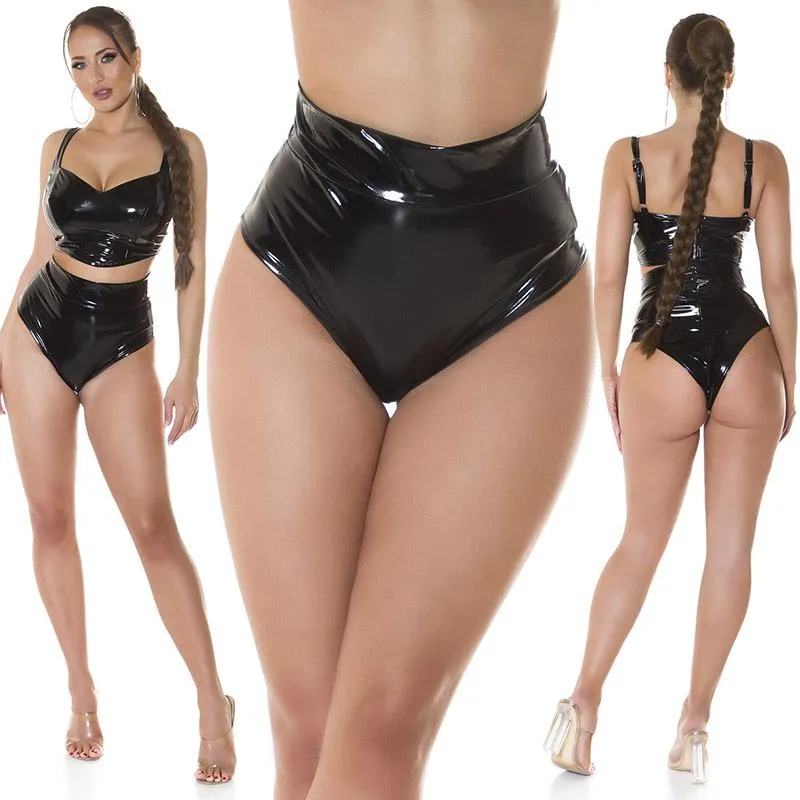 Braga cintura alta Latex negro