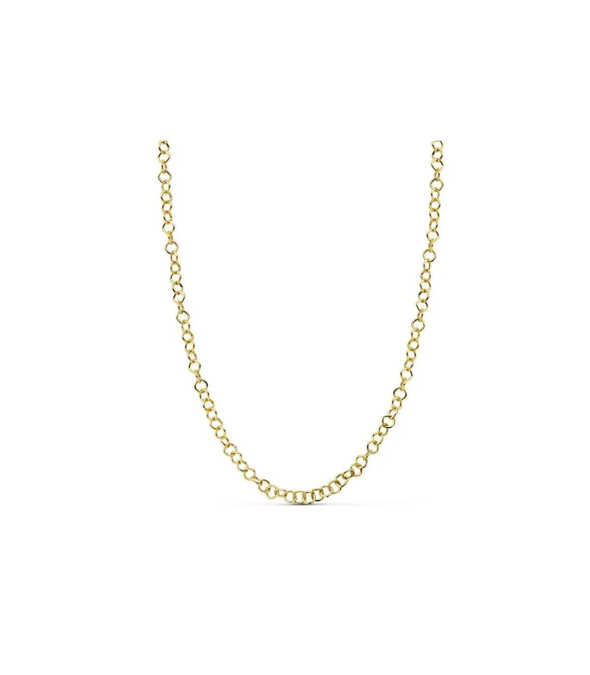 Cadena oro 18k. Eslabón cuadrado. 42cm
