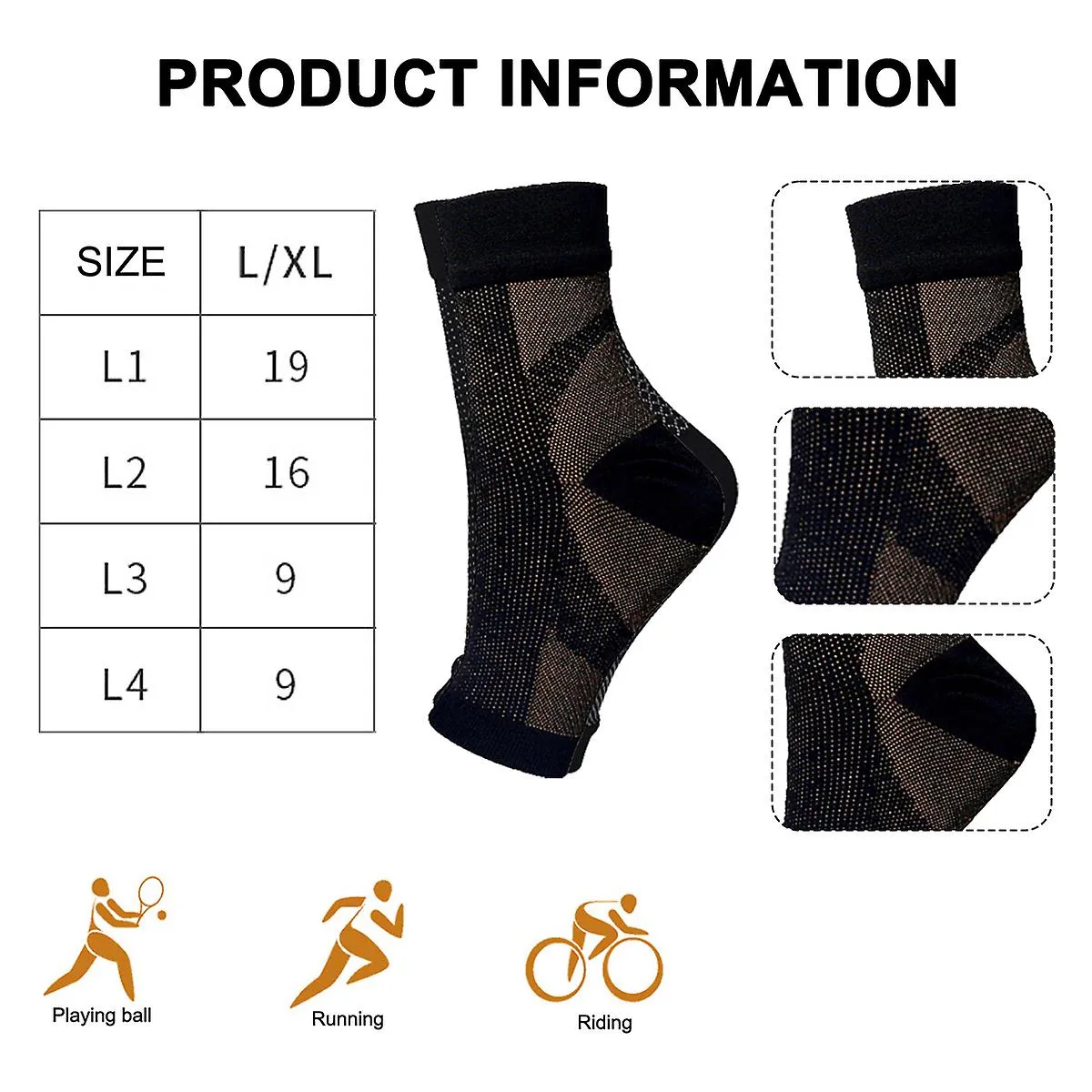 Calcetines de neuropatía Kxj para mujeres y hombres, 4 pares Calcetines de compresión de alivio calmante, calcetines de compresi