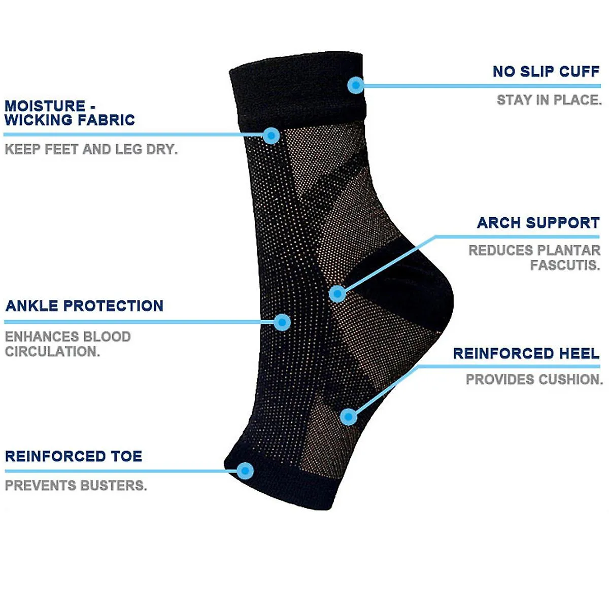 Calcetines de neuropatía Kxj para mujeres y hombres, 4 pares Calcetines de compresión de alivio calmante, calcetines de compresi
