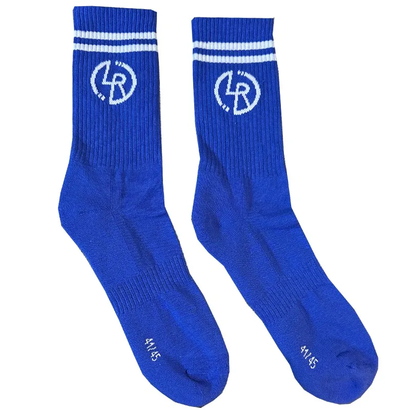 CALCETINES LARGOS AZUL  LR BLANCO