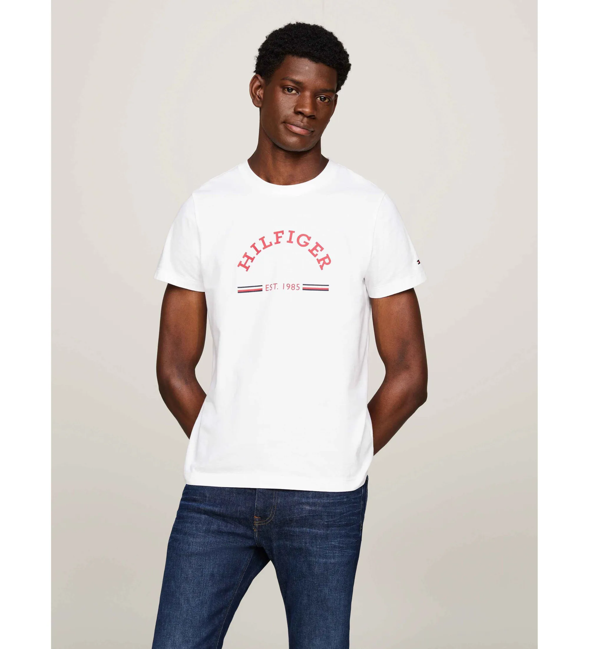 Camisa de corte slim con logo blanco