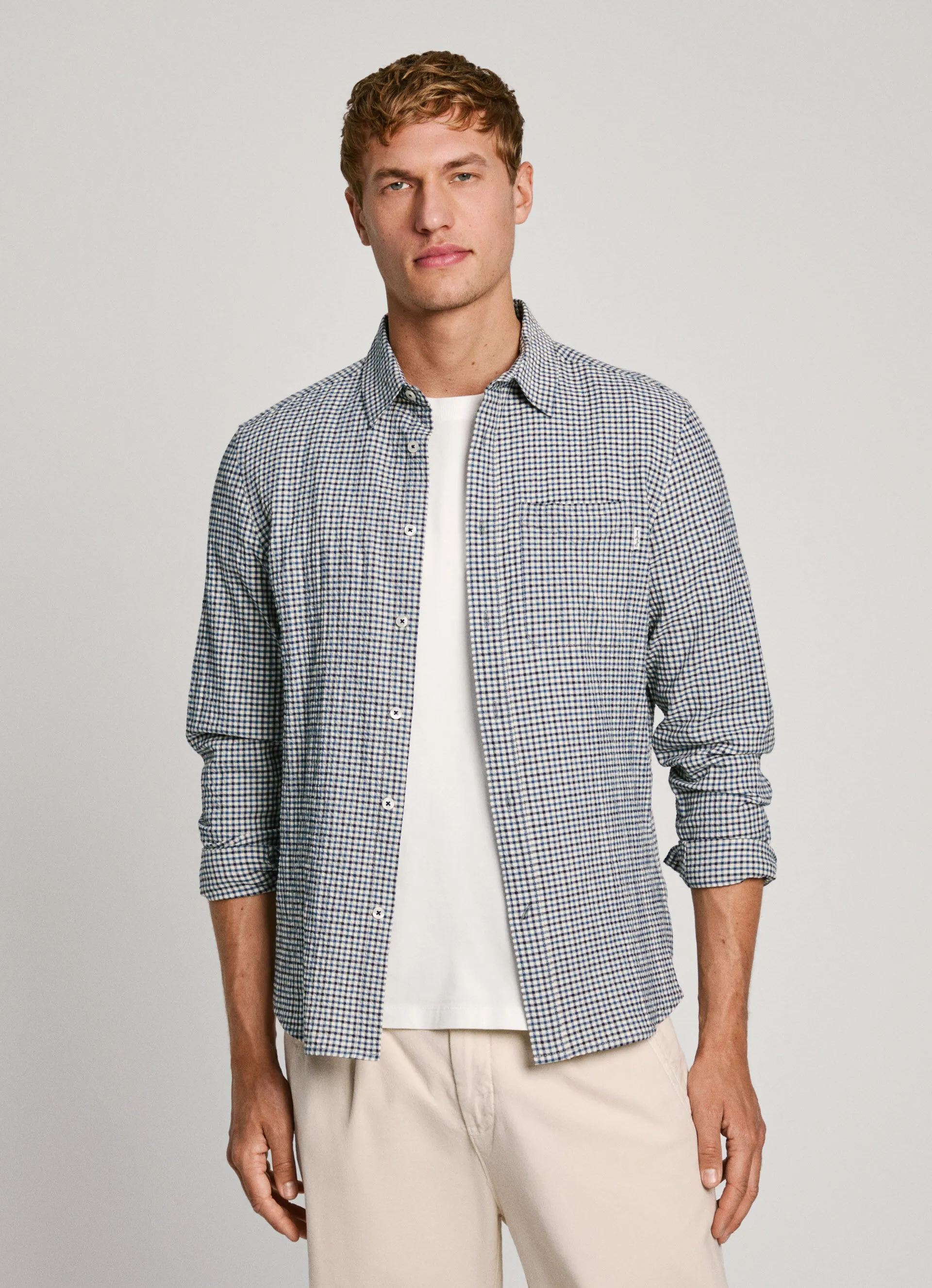 camisa popelín cuadros fit regular