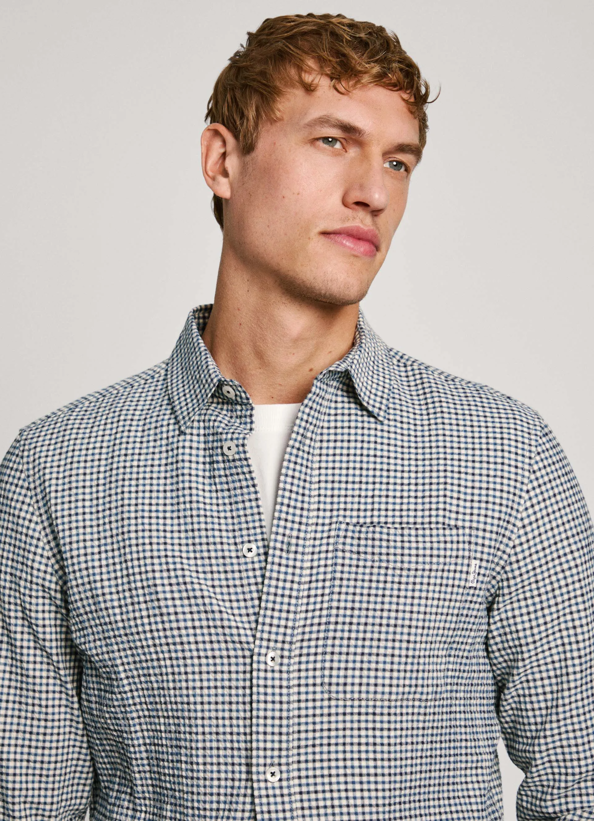 camisa popelín cuadros fit regular