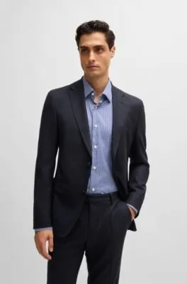 Camisa regular fit a cuadros en sarga repelente a las manchas