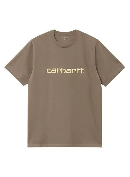 Camiseta Carhartt Logo Marron Para Hombre