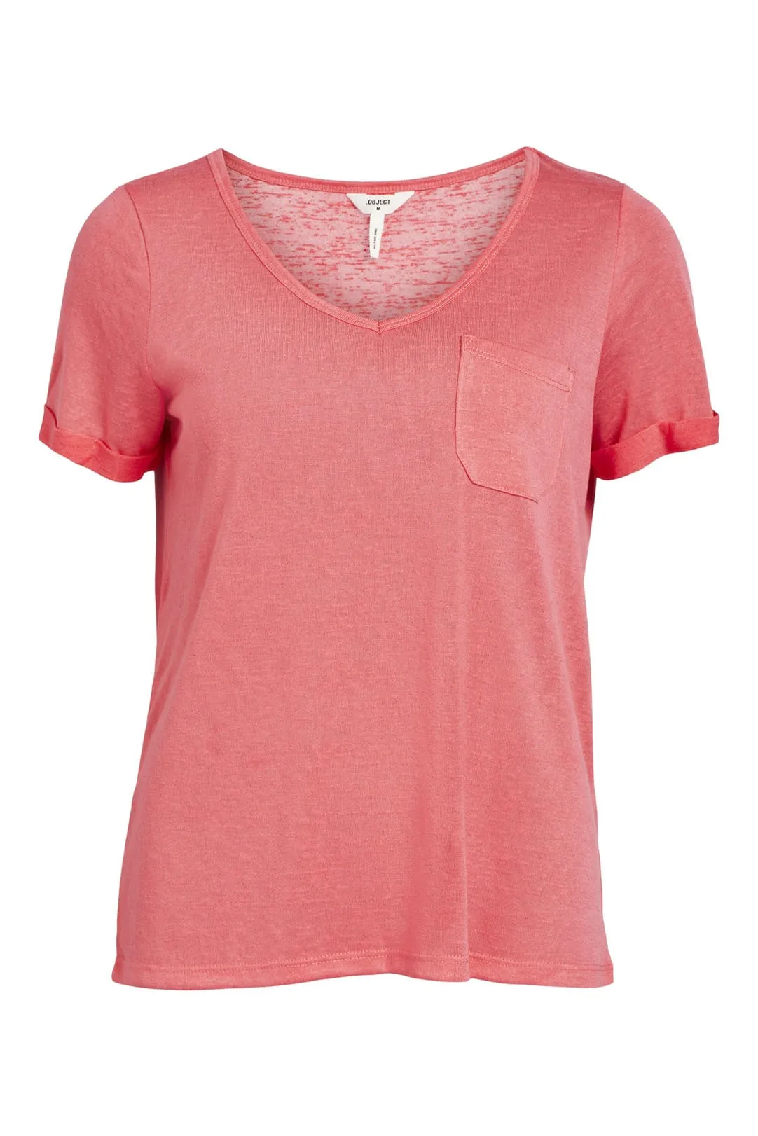 CAMISETA CON BOLSILLO OBJTESSI ROSA FRESA