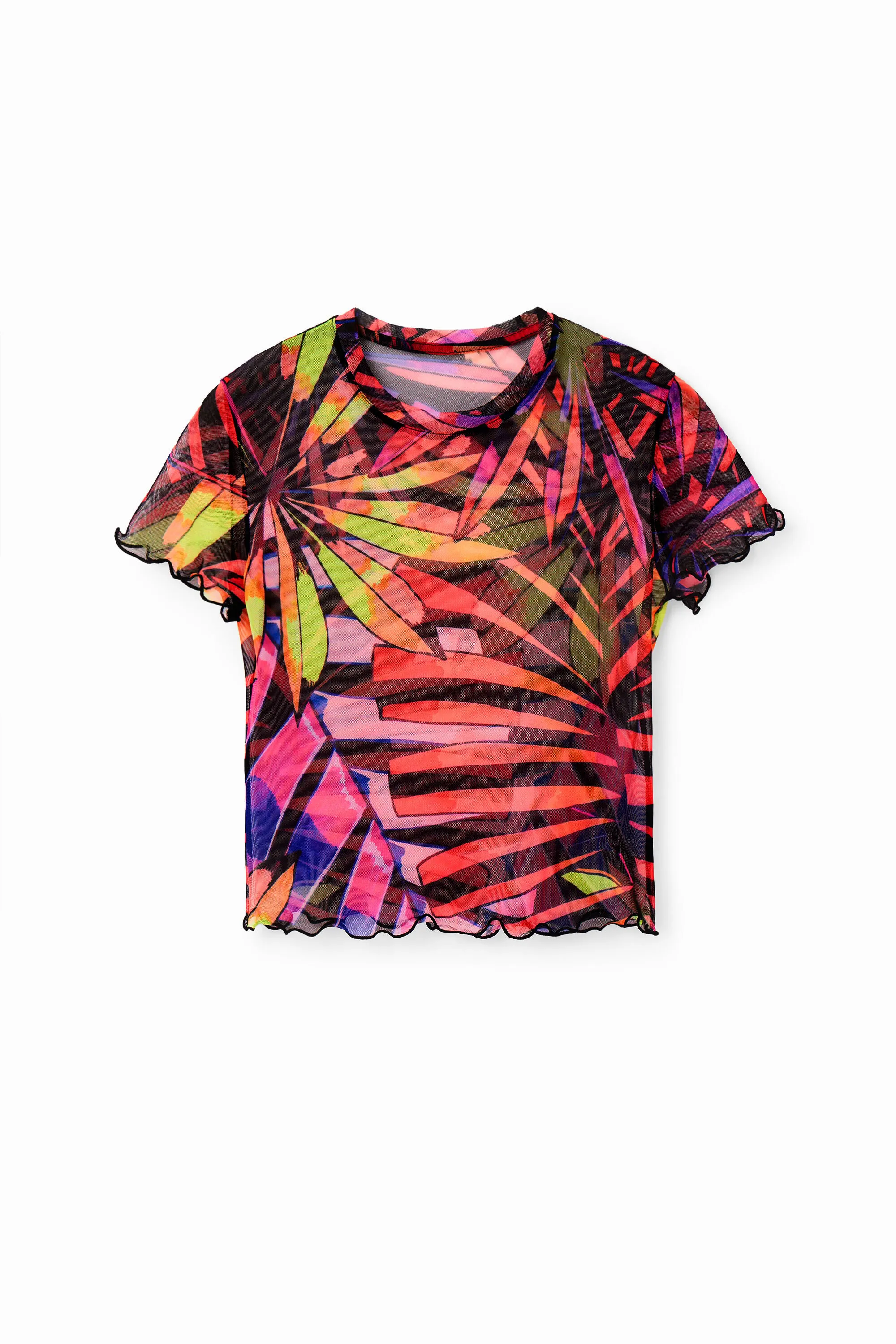 Camiseta corta tul tropical