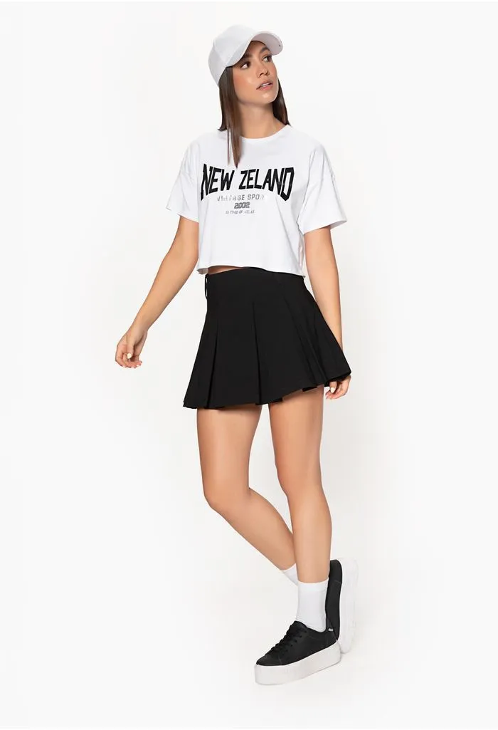 Camiseta crop para mujer manga corta