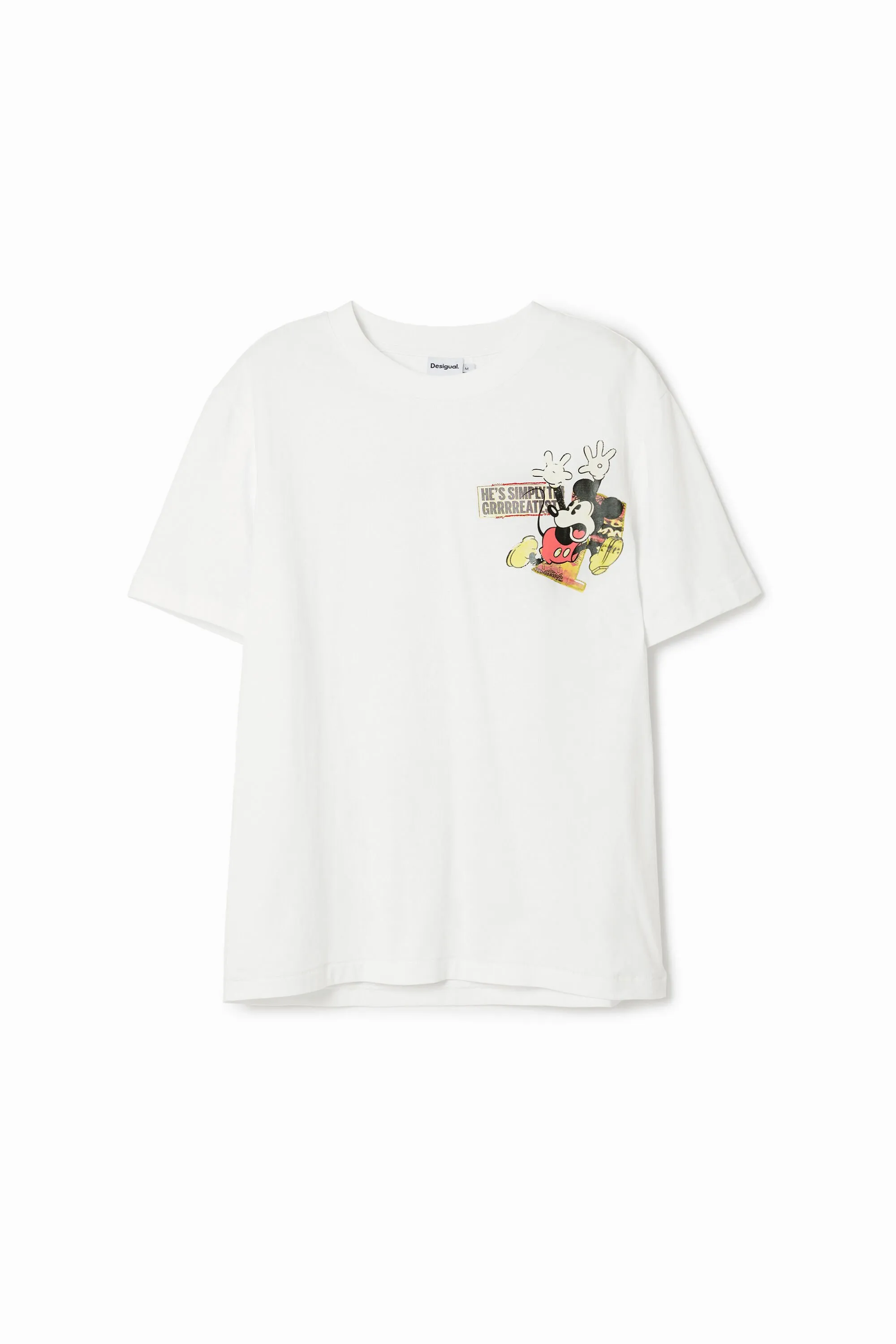 Camiseta de manga corta Mickey Mouse y frase