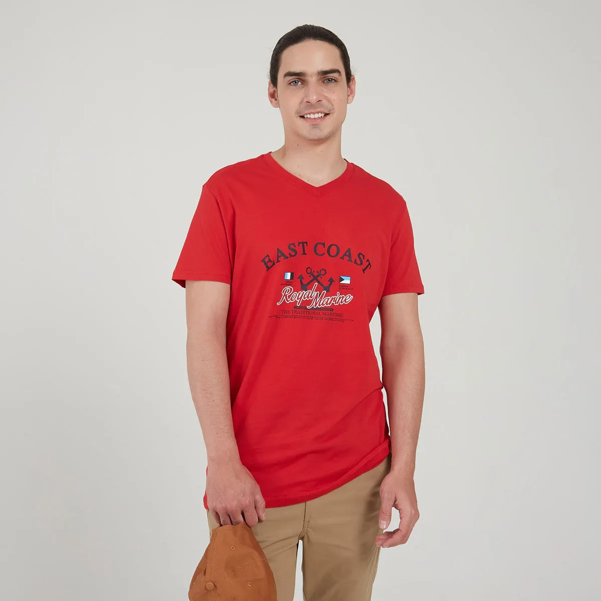 Camiseta Estampada Con Cuello En V