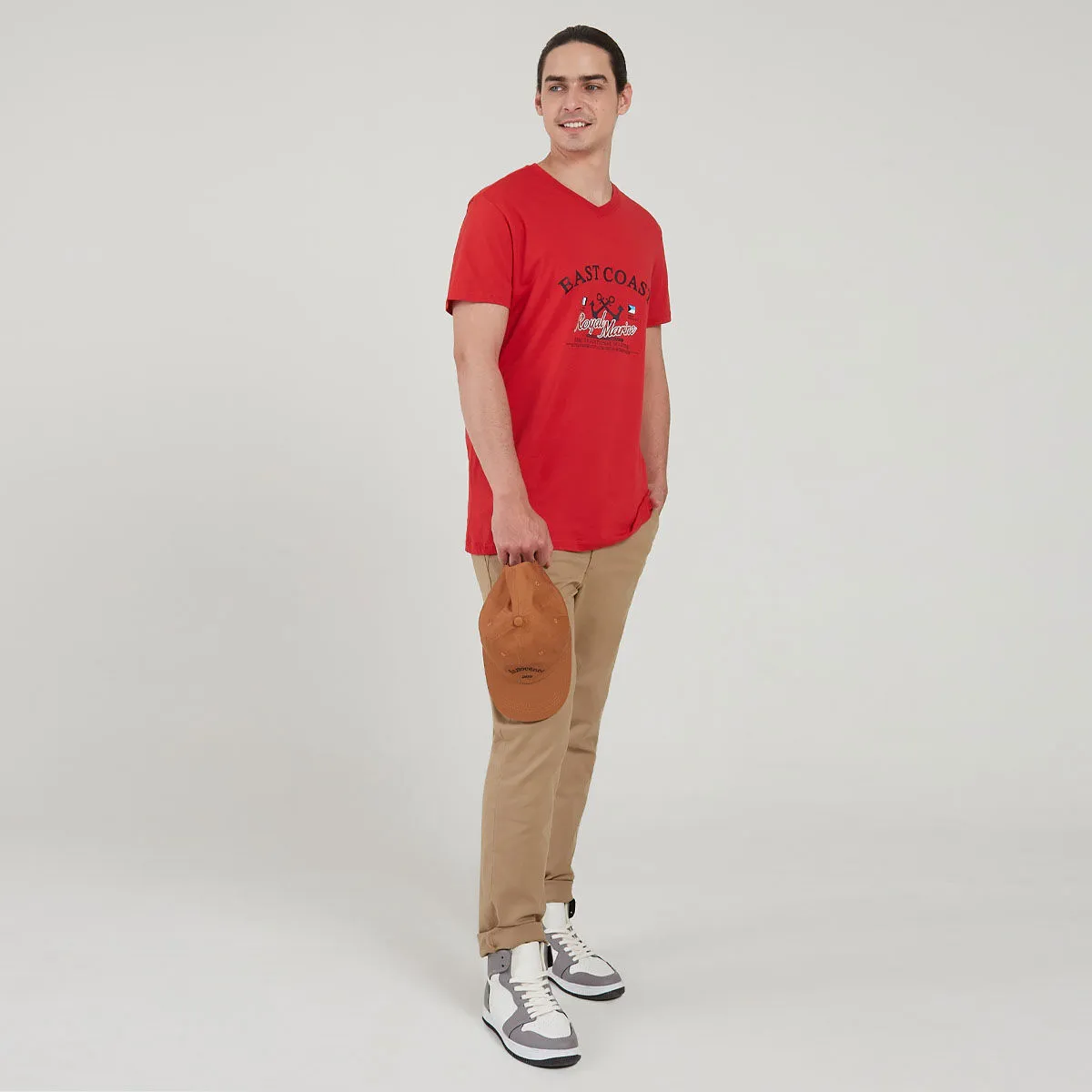 Camiseta Estampada Con Cuello En V