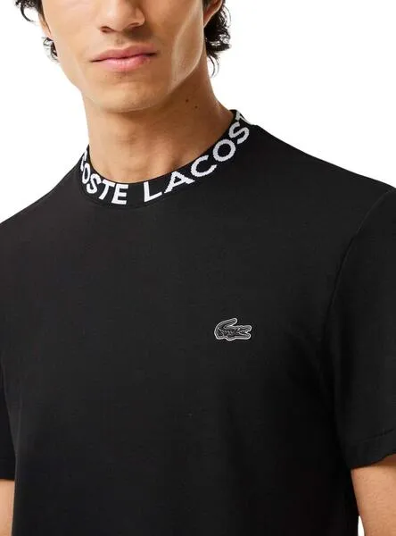 Camiseta Lacoste Jacquard Negro para Hombre