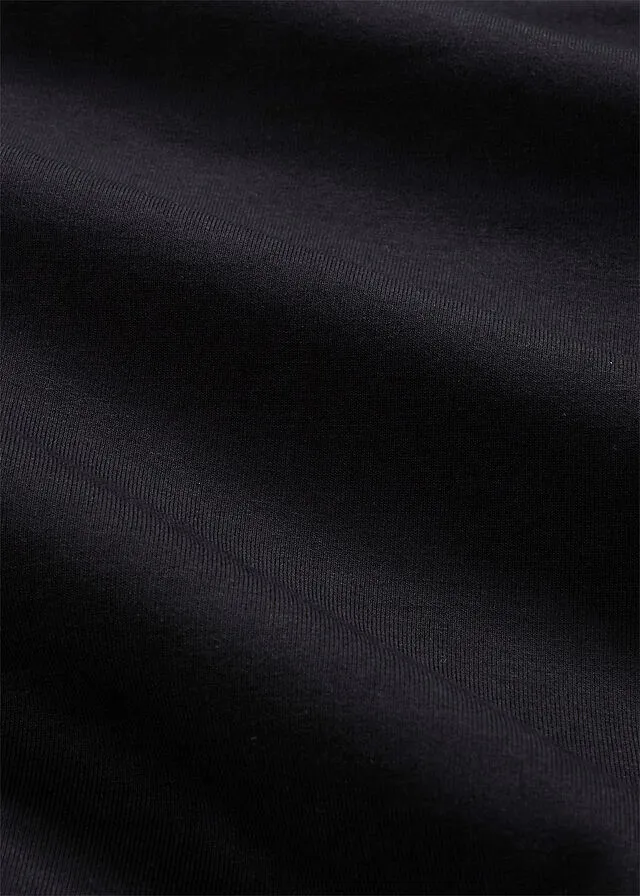 Camiseta larga con media manga Negro