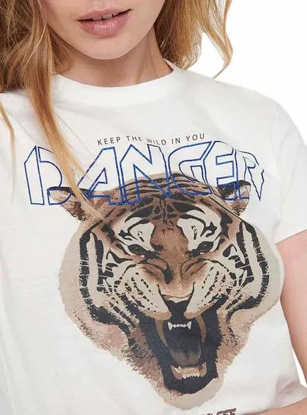 camiseta only lucy blanco para mujer
