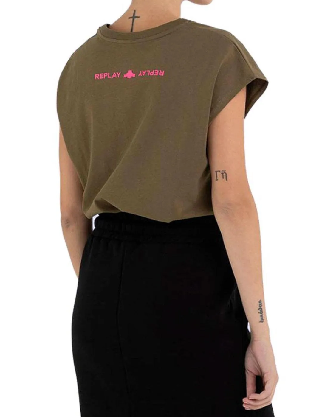 CAMISETA REPLAY VERDE PARA MUJERB