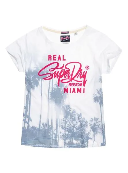 Camiseta Superdry Miami Blanco Para Mujer