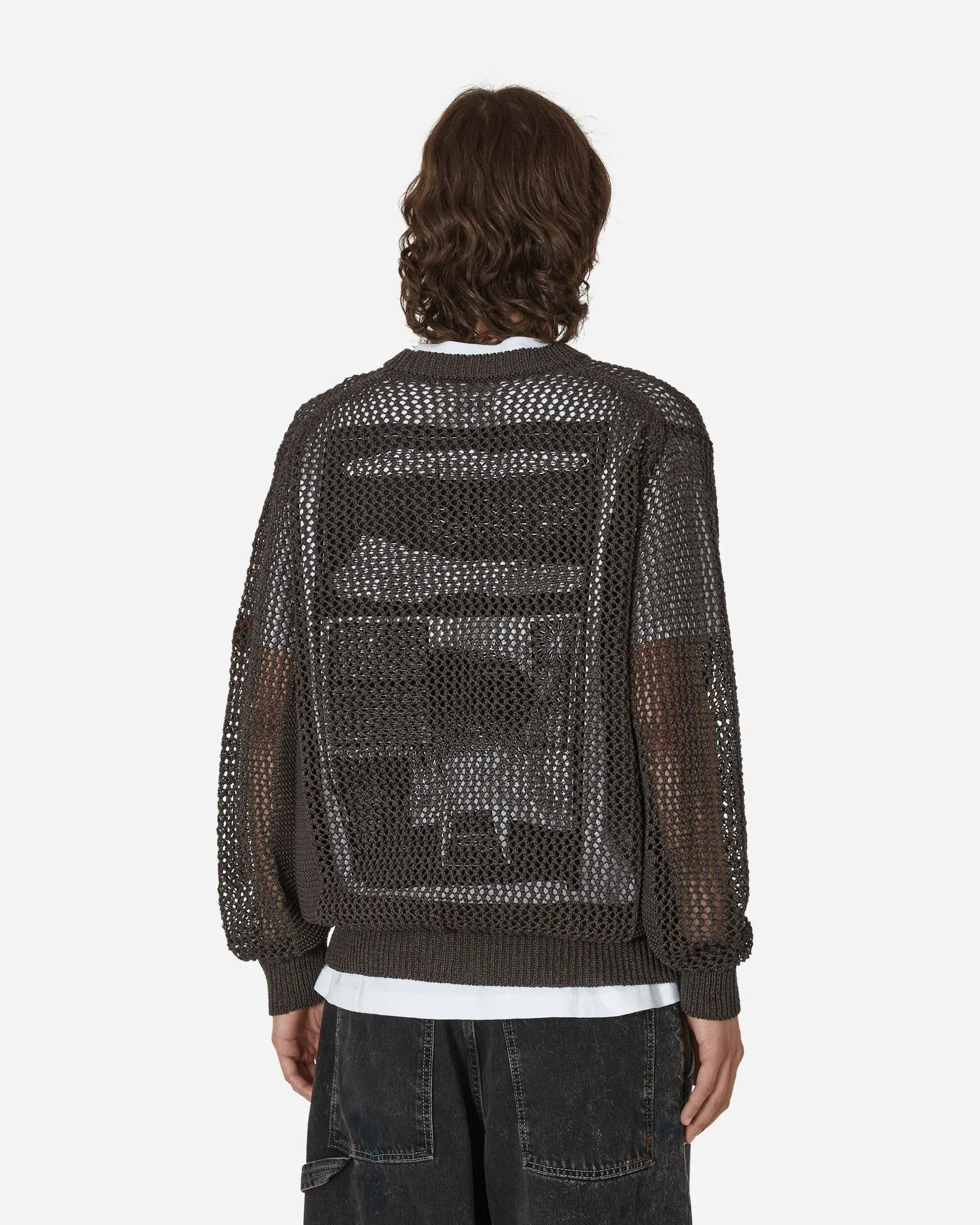 Cav Empt Side Rib Loose Net Knit Sweater